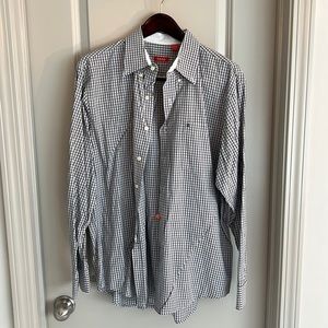 IZOD Men’s Button Down Shirt Size L Black and White